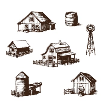 Vintage Farm Barn Illustration vector