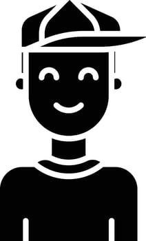 Man, male avatar solid glyph illustration vector