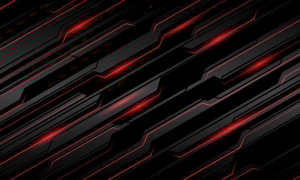 Abstract steel black cyber red light technology futuristic geometric design modern creative background vector