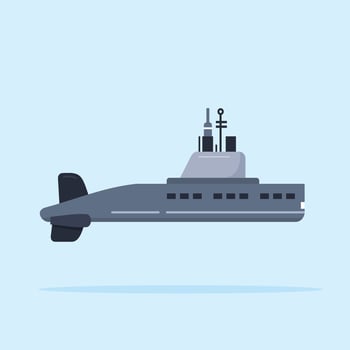 submarine transformation. high tech military ship illustration. suitable for poster and web icon use vector