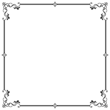 Thai pattern frame, vintage black corners on clear background. png