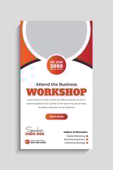Conference social media story template vector