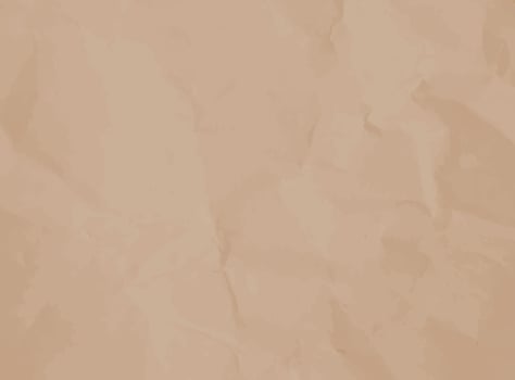 Crumpled brown Old Cardboard. Beige texture of wrinkled craft Sheet or wrapping Paper for Scrapbook. Abstract parchment or notebook background. Horizontal rough vintage text box vector