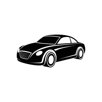 Black silhouette car isolated illustration. vector