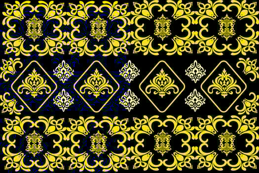Wall pattern Classic Floral Damask Seamless Pattern baroque yellow and black style Elegant vector
