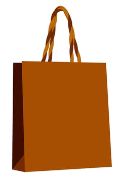 paper shopping bag with woven handles vector