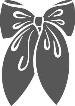 Ribbon bow and tie with knot for hair. Cute black doodle illustration. Fashion element for birthday and Christmas. Vintage hand drawn outline decorative girly accessory. png
