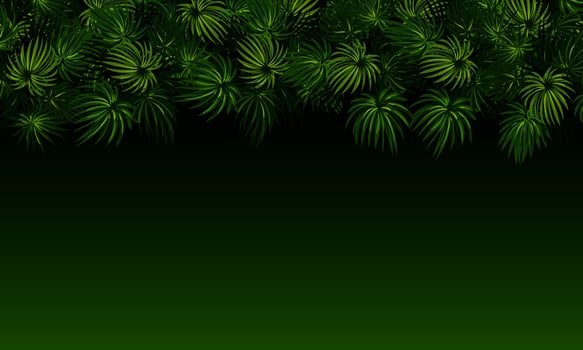 Tropical leaves pattern. dark background. exotic tropical background. blank space. vector