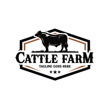 Cattle farm logo template isolated. Best for livestock ranch related industry logo vector