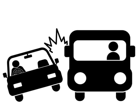 illustration of the icon of two cars in an accident vector