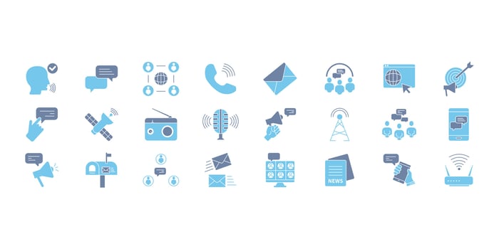 Communication icons set. Set of editable stroke icons.Set of Communication vector