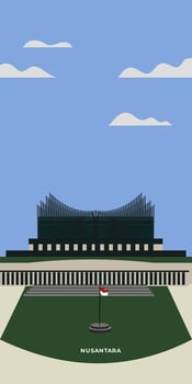 Nusantara capital city of Indonesia vector