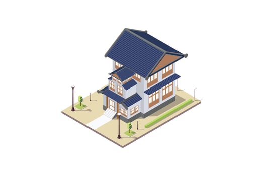 Isometrical traditional japan house vector