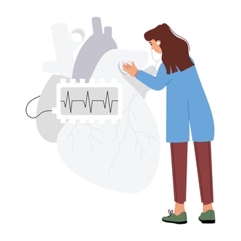 Basic RGBA flat character illustration of cardiologist vector