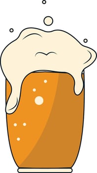 Illustration of Beer in the Glass with Cartoon Design vector