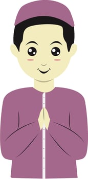 Muslim People Illustration with Cute Cartoon Style vector