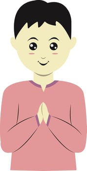 A man with his hands folded in prayer vector