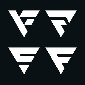 Set of abstract initial letter F logo design. Premium vector