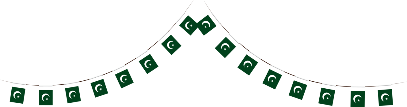 Pakistani flag garland hanging buntings for Independence Day celebration png