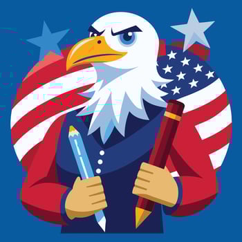 An American Edgle Man Bold Art vector