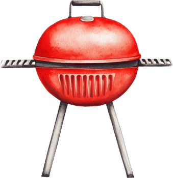 Vibrant Red Barbeque Grill for Outdoor Cooking Enthusiasts png