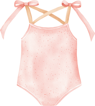 Delicate Pink Ballet Suit with Ribbon Straps Timeless Elegance png