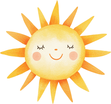 Cheerful Sun with Closed Eyes and Blushing Cheeks png