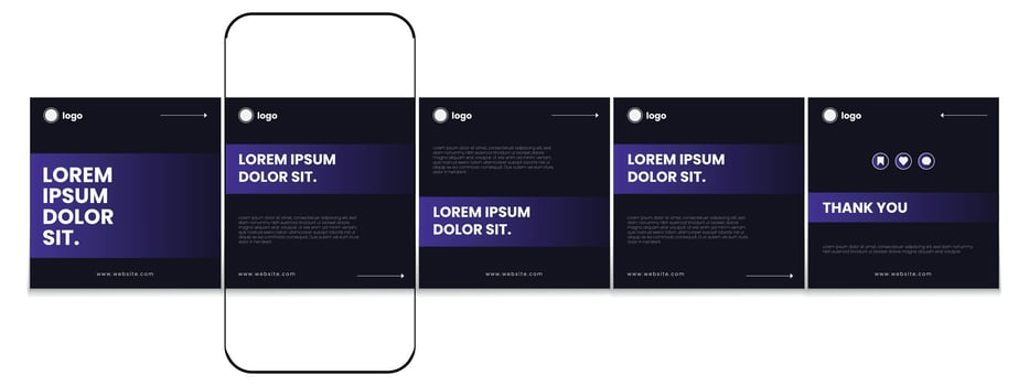 Carousel post template set, Modern business carousel post design, Editable social media carousel post. eps 10 vector