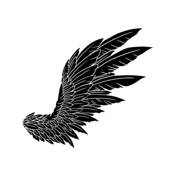 silhouette illustration of angel wings, style vector