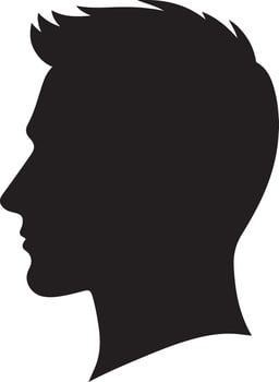 handsome man side face silhouette vector