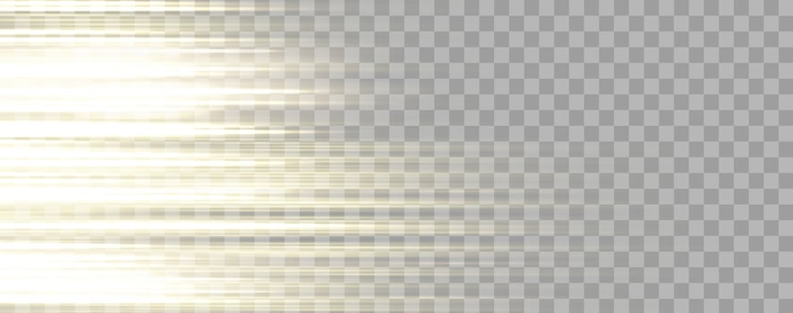 Speed rays, velocity light neon flow, zoom in motion effect, gold glow speed lines, colorful light trails, stripes. vector