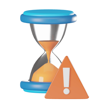 Empty State 3D Warning Icon, Expired Time Notification Render png