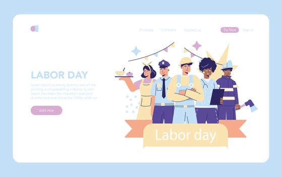 Labor Day. Flat Illustration vector