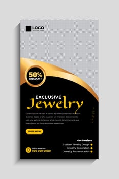 Luxurious Jewelry social media story template vector