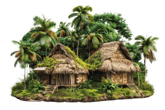 Amazon Rainforest Tribe Settlement png