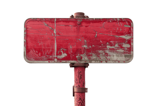 A Rusty Red Signpost Beckons png