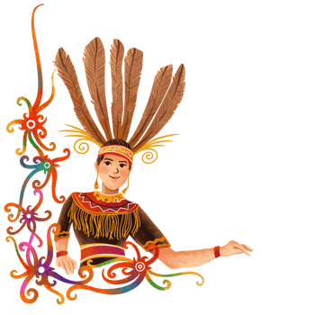 Kalimantan Dayak Dancers png