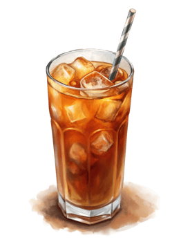 Refreshing Iced Tea with Lemon Slice Illustration png