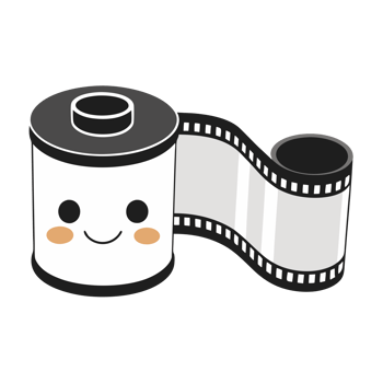 A smiling film roll png
