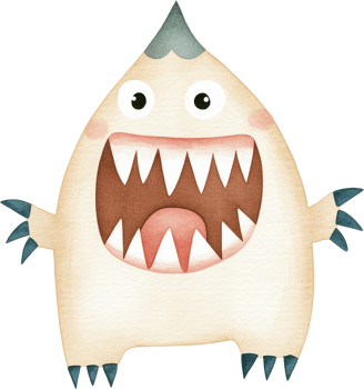 Adorable Monster With Big Teeth Displays a Playful Expression png