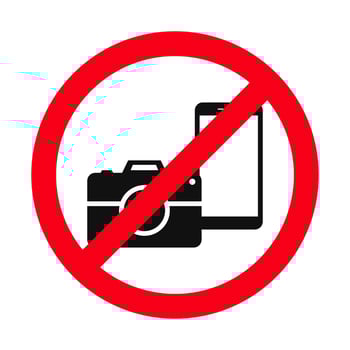 Mobile Phone Camera Photography Prohibited Ban Sign vector