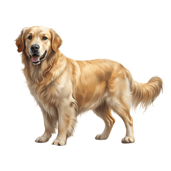 Golden Retriever, full body isolated on a transparent background png