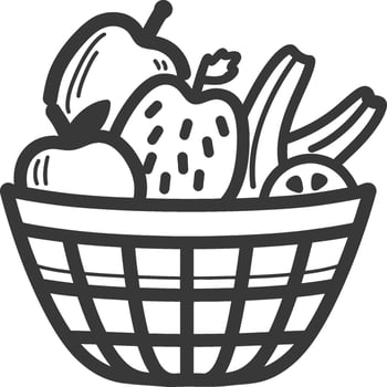 Fruit basket icon illustration vector