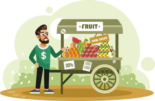 Street Fruit Seller Illustration vector