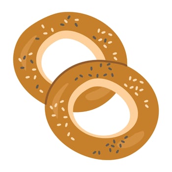 National Russian dried bagels illustration vector