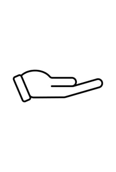 icon hand open simple. palm hand symbol vector