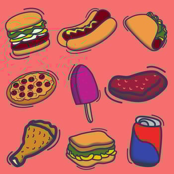 Doodle detail tasty food illustration vector