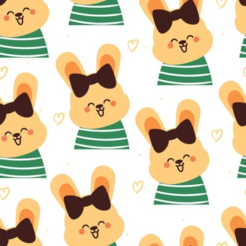seamless pattern cartoon bunny. cute animal wallpaper for fabric print, gift wrap paper vector