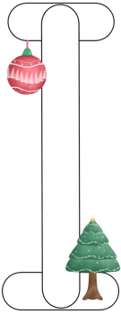 alphabet I in Christmas theme png