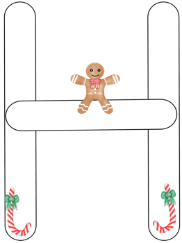 alphabet H in Christmas theme png